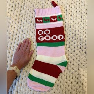 NEW Cotopaxi Christmas stocking.  Knitted with fun colors & DO GOOD on back side